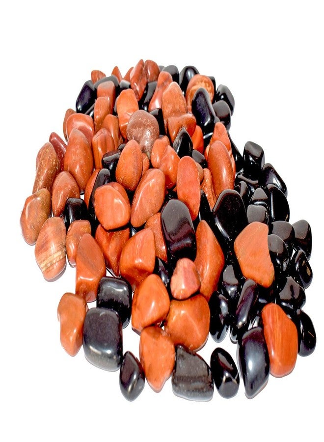 Power Stone Decorative Coloured Asymmetric Marble Stone Pebbles for Vase Filler Plant Pots Home Aquarium Fish Tanks Landscape Outdoor Garden Decoration (Brown & Black, 500 Grams) - Image 1
